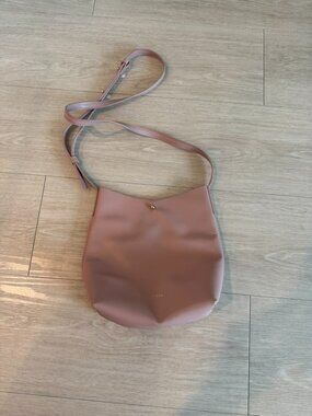 SAMARA Blush Pink Vegan Leather Crossbody Bucket Bag